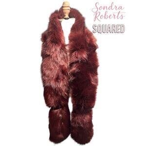 Sondra Roberts Squared faux fur scarf NWT